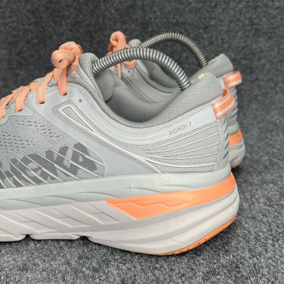 Hoka Bondi 7 Running Shoes Women's Size 8.5 Grey Athletic Training Run Sneakes - Picture 5 of 13